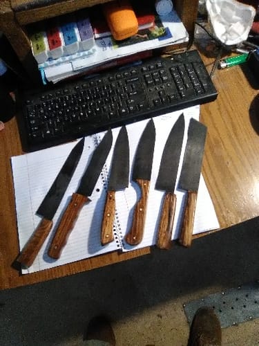 Customer photo review of 2 X 72 Inch Knife Makers Sanding Belts Assortment