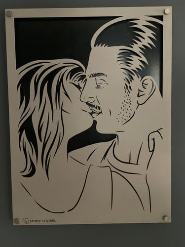 Customer photo review of Custom Metal Portrait