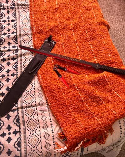 Customer photo review of *Closeout Deal* Tanto Fantasy Swords with Dual Daggers