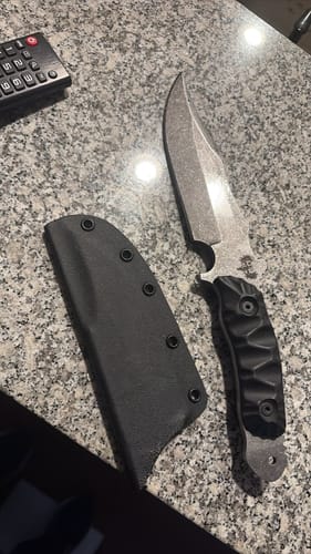 Customer photo review of DMO Fixed-Blade Knife: The Evo Fighter (Stonewashed Blade with Black Handle)