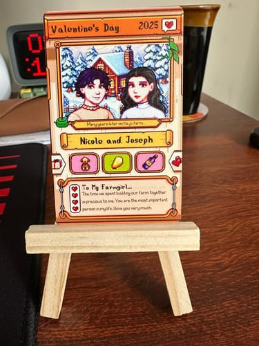 Customer photo review of Custom Farmers Metal Card – Personalized Gift for Couples