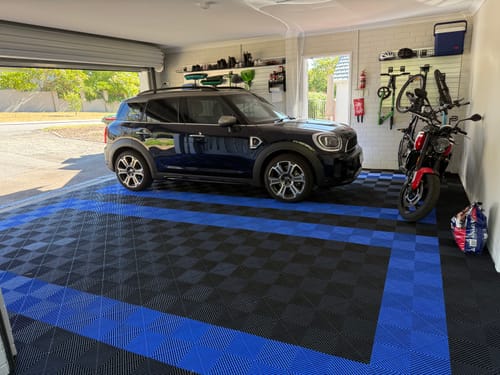 Customer photo review of Modular Interlocking Garage Flooring Tile Edges