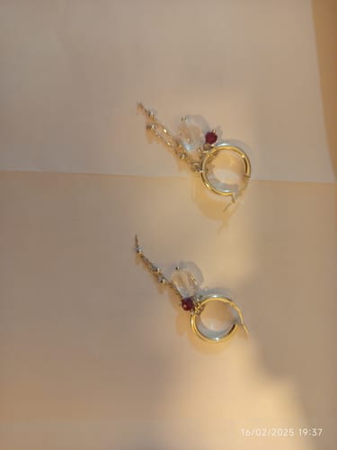 Customer photo review of עגילי ג'ייד לבנה ורובי 5 ב-1 | Mermaid