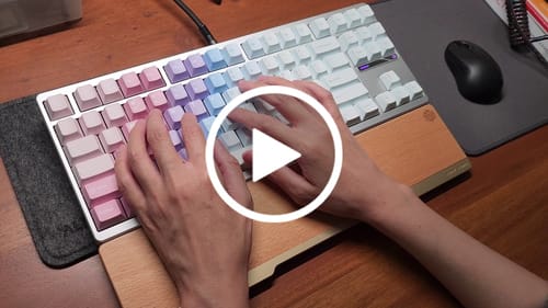Customer video review of BSUN DUSTY ROSE LINEAR SWITCH FACTORY LUBED EDITION (10PCS)