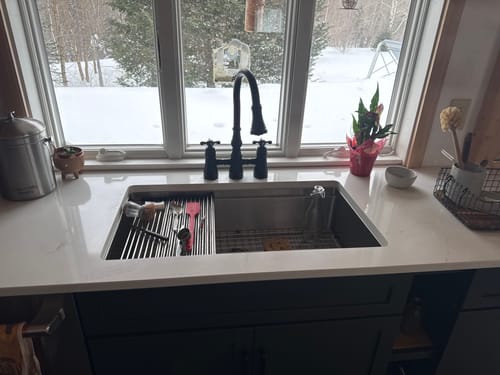 Customer photo review of 33" stainless steel sink grid - center drain (GR-5LS33b-8)