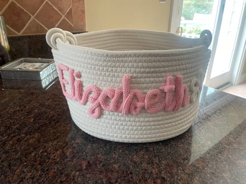 Customer photo review of Baby Knits™ Personalized Knitted Basket