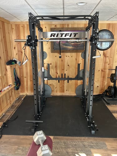 Customer photo review of RitFit M1 Multi-Functional Smith Machine 2.0 with Cable Crossover System and Squat Rack for Home Gym