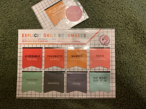 Customer photo review of Explicit Daily Bookmarks - Seconds