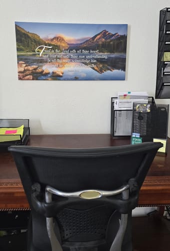 Customer photo review of Proverbs 3:5-6 #11 KJV 'Trust in the Lord' Christian Scripture Wall Art Canvas