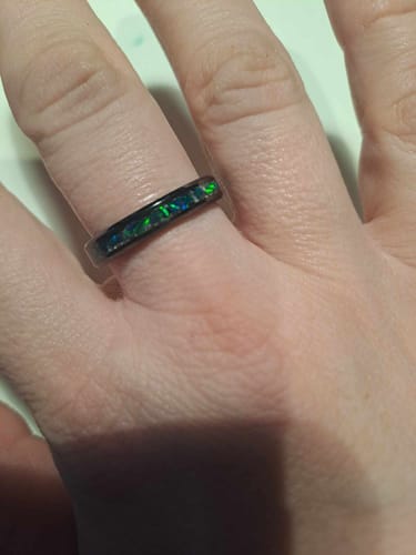 Customer photo review of Titanium Carbide Ring with Cremation Ashes