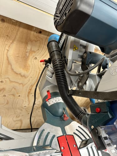 Customer photo review of Bosch Axial Glide Miter Saw Dust Chute (Gen II)