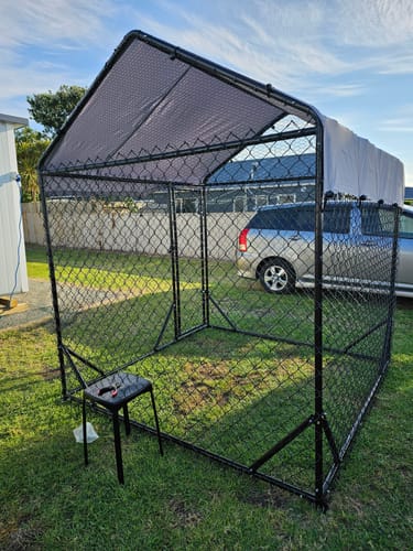 Customer photo review of Outdoor Dog Run With One Cover - 196x196x230cm, Upgraded Mesh and Frame for Extended Durability