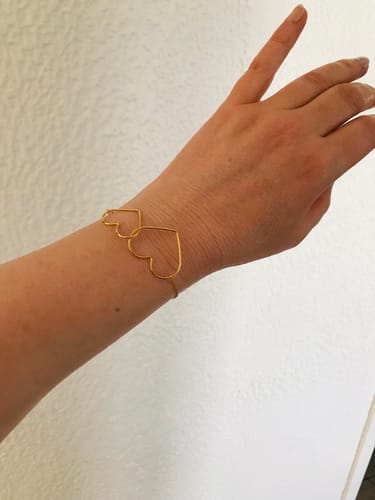 Customer photo review of Bracelet Coeur Perle entrelacé plaqué or