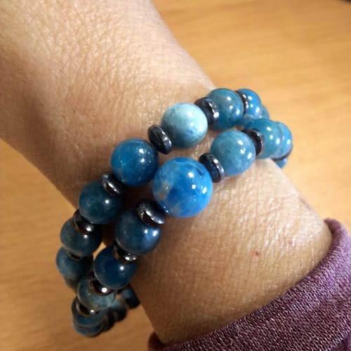 Customer photo review of Codificador de Apatita Azul y Hematita 🌀🧲👁️ (34 y 38 cm) Intuición, Inspiración y Manifestación