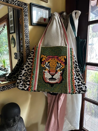 Customer photo review of Forestry Leopard Embellished Tote