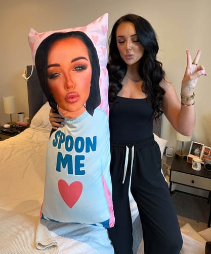 Customer photo review of Spoon Me Cuddle Buddy Body Pillow