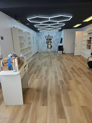 Customer photo review of Hexagon Garage Lights | LED Ceiling Grid