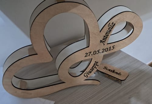Customer photo review of Lampada personalizzata in legno con cuore e Infinito intrecciati - Amore Infinito
