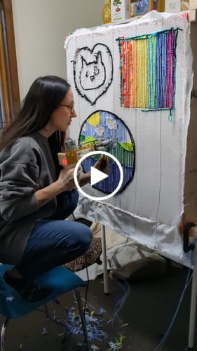 Customer video review of Tufting Starter Kit — Extra Fabric