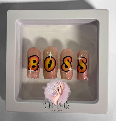 Customer photo review of Airbrush Lettering Nail Art Course & 2 Letter Groups