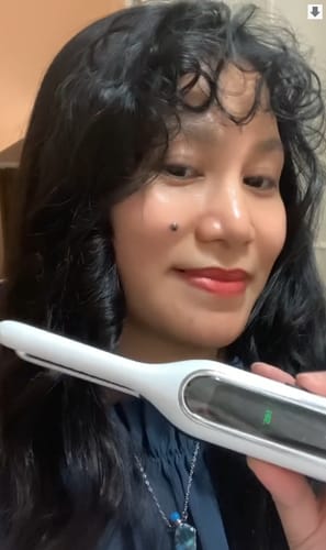 Customer photo review of SUNMAY Mini Cordless Flat Iron, 3/10'' Small Cordless Hair Straightener for Short Hair, Portable Pencil Flat Iron