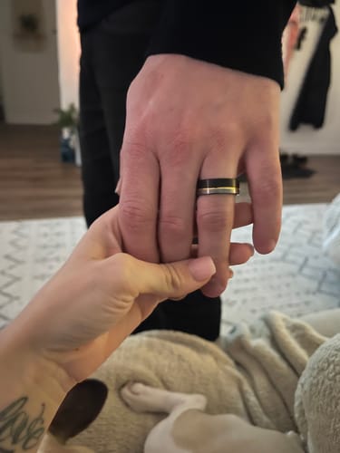 Customer photo review of NASHVILLE GOLD - Gold and Black Tungsten Ring