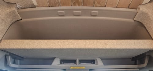 Customer photo review of Ford Transit Headliner Shelf DIY Kit