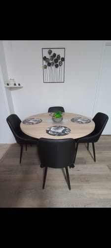 Customer photo review of Chester Leatherette Dining Chair in Black