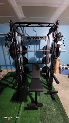 Customer photo review of RitFit M1 Multi-Functional Smith Machine 2.0 with Cable Crossover System and Squat Rack for Home Gym