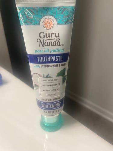 Customer photo review of Fluoride-Free Whitening Toothpaste With Hydroxyapatite - 4 Pack
