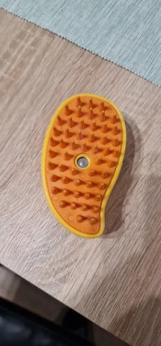 Customer photo review of Cat Steamy Brush – Grooming & Massage Tool for Pets