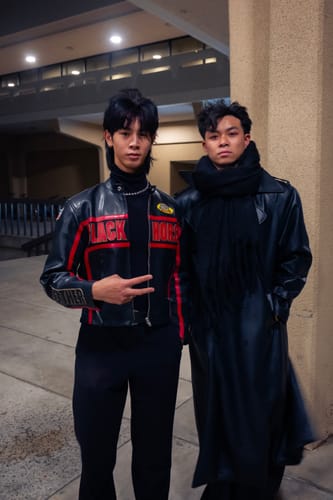 Customer photo review of Strap PU Leather Long Coat