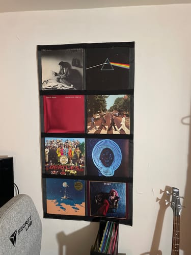 Customer photo review of 12" Vinyl Record Display Frame - LP Wall Storage