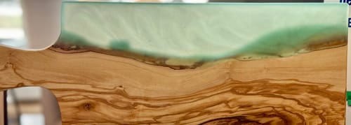 Customer photo review of 20x7" Cheese Board Paddle Handle Acrylic Router Template