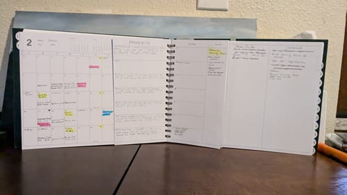 Customer photo review of 2025 Horizontal Weekly Planner, Evergreen