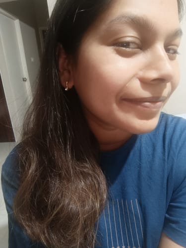 Customer photo review of Athena Solitaire Hoop Earrings