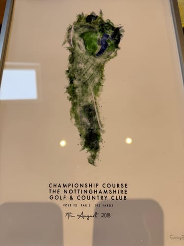 Customer photo review of Custom Golf Artwork – Personalised Print of Any Golf Course and Hole (A3 Size)