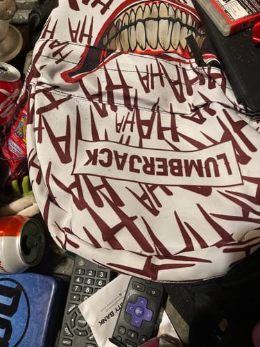 Customer photo review of Gearhuman 3D The J Haha Custom Name Backpack
