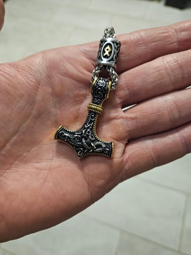 Customer photo review of Mjölnir - Thor's Hammer Stainless Steel Necklace