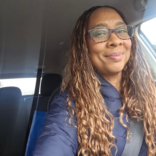 Customer photo review of 24" HD Full Lace Lightweight Human Hair Curls Boho Box Braided Wig