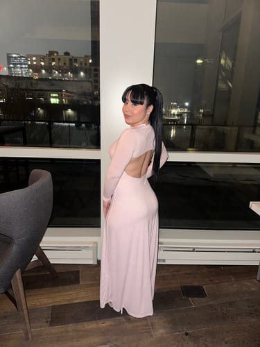 Customer photo review of Naked Open Back Maxi Dress