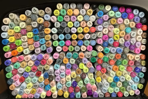 Customer photo review of Ohuhu Honolulu 320 Colors Dual Tips Alcohol Art Markers