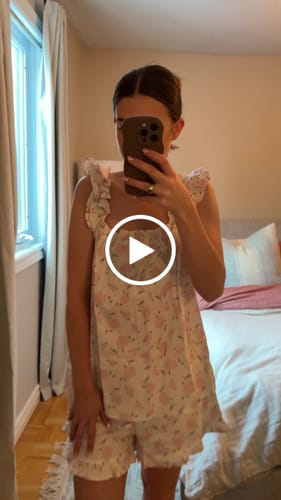 Customer video review of Ladies Linen Ruffled Tank Set - PINK HYDRANGEA