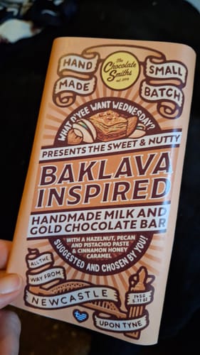 Customer photo review of Baklava Inspired What D' Yee Want Wednesday Chocolate Bar 145g