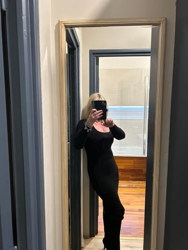 Customer photo review of Long Sleeve Maxi Shapewear Dress