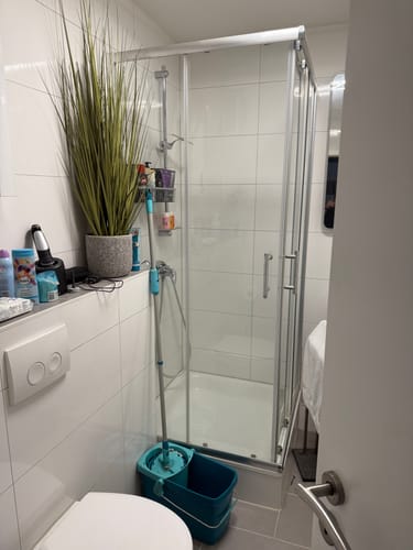 Customer photo review of SONNI Duschkabine Eckeinstieg Schiebetür ohne Duschtasse Ablaufgarnitur 70-120cm Höhe 185cm/195cm