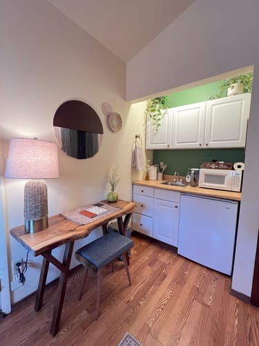Customer photo review of Boho Desk - Small Walnut Desk with Wooden Legs