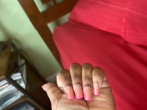 Customer photo review of XCOATTIPS® French - Short Square Pink Pastel Tips