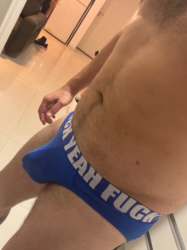 Customer photo review of ALL BLUE PUSH UP BRIEF