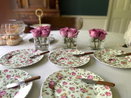Customer photo review of Blue Cottage Rose Chintz Fine Porcelain Dessert/Dinner Plate - New Edition